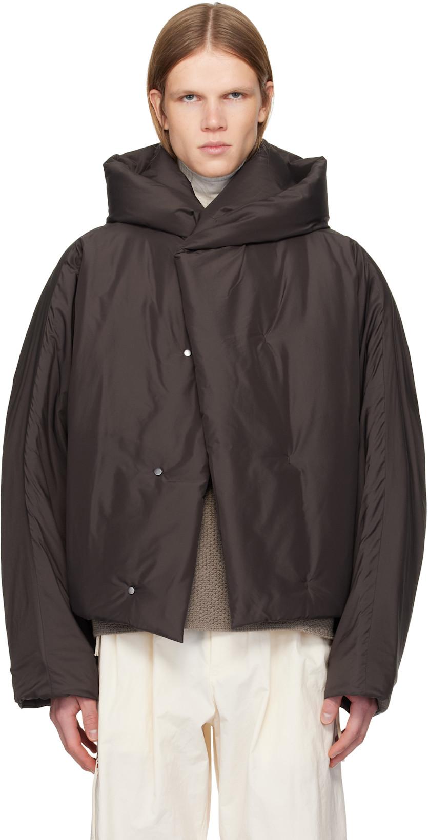 Brown Blouson Duvet Jacket by ISSEY MIYAKE