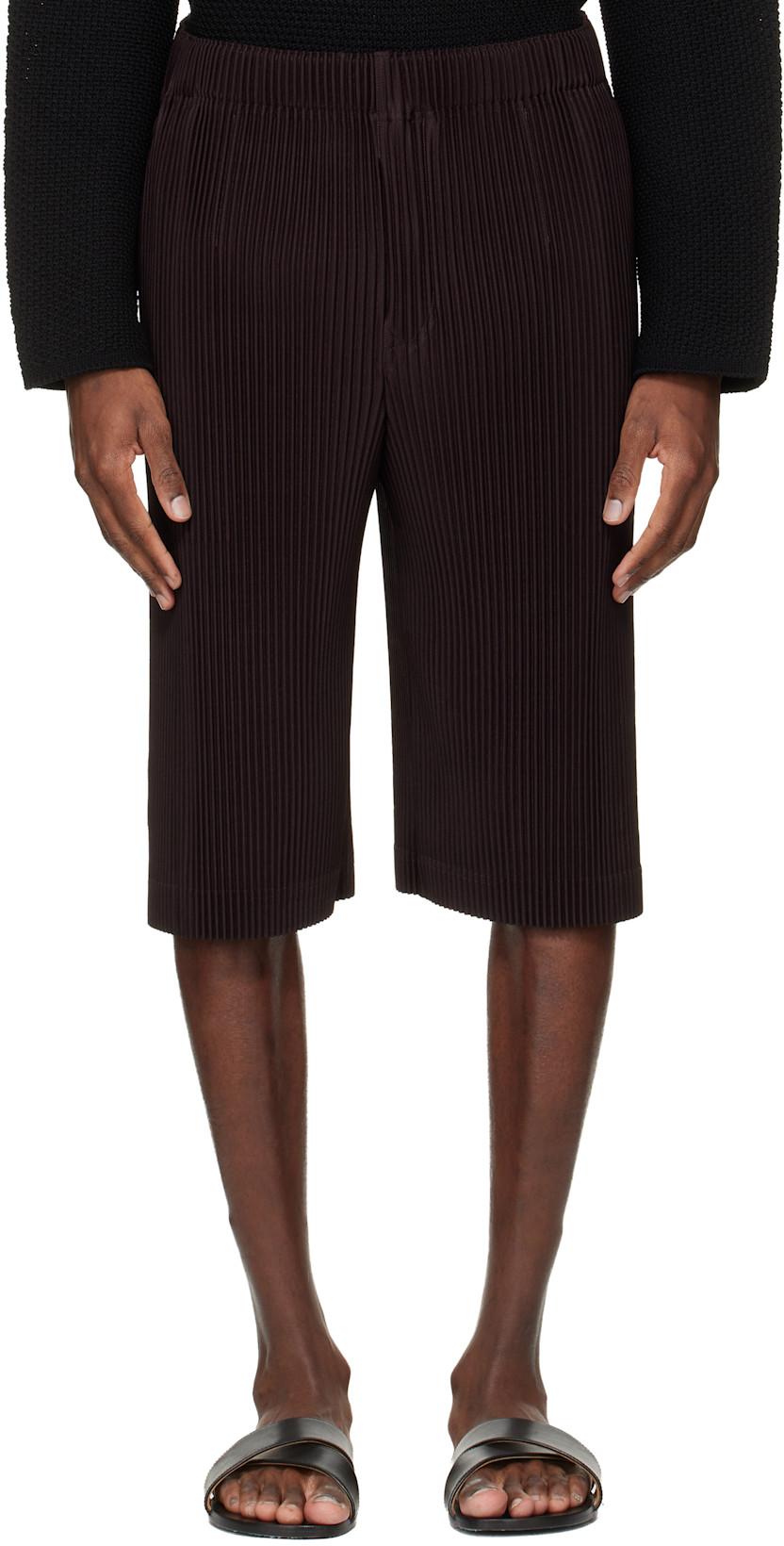 Brown Wear Or Wrap Shorts by ISSEY MIYAKE