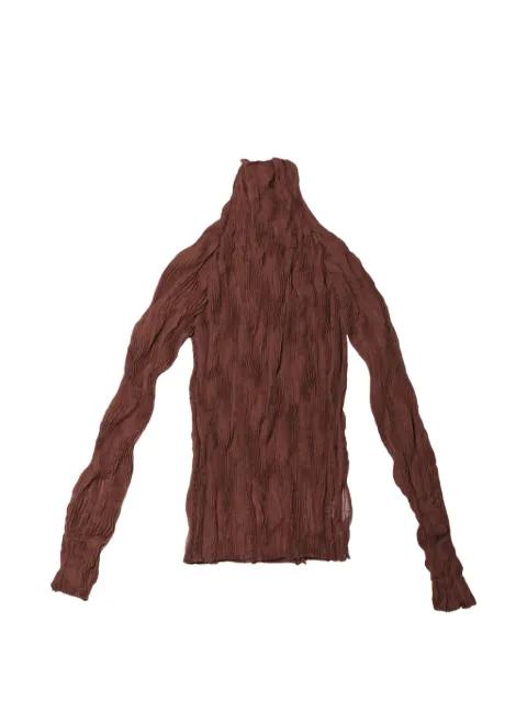 Chiffon Twist pleated high-neck top by ISSEY MIYAKE