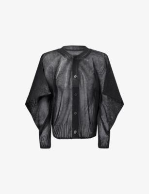 Cialda Exaggerated-Shoulder Linen-Blend Cardigan by ISSEY MIYAKE