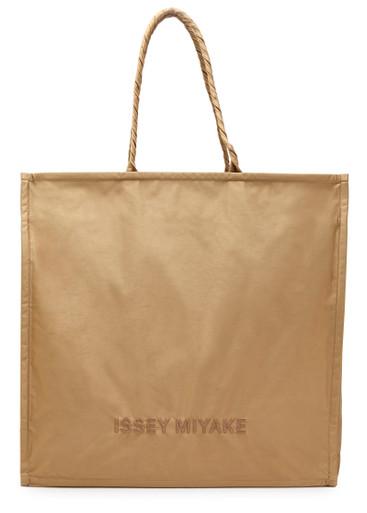 Crumplable logo-embroidered woven tote by ISSEY MIYAKE