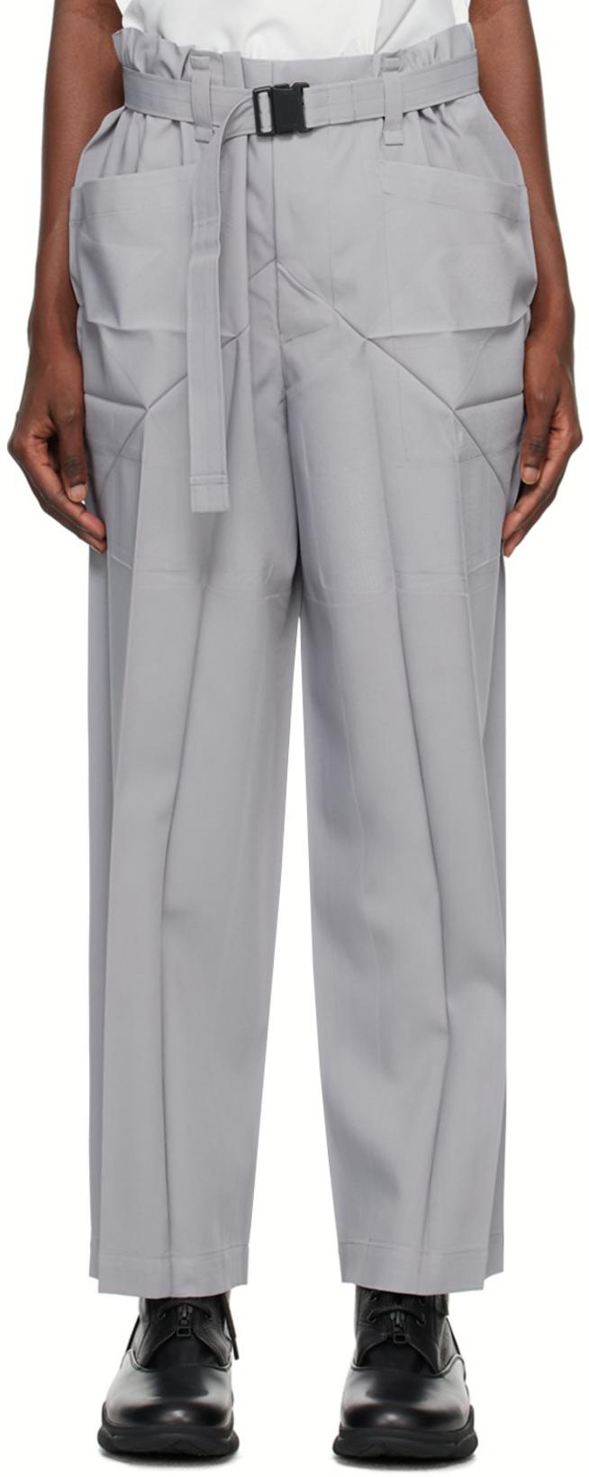 Gray Edge Trousers by ISSEY MIYAKE