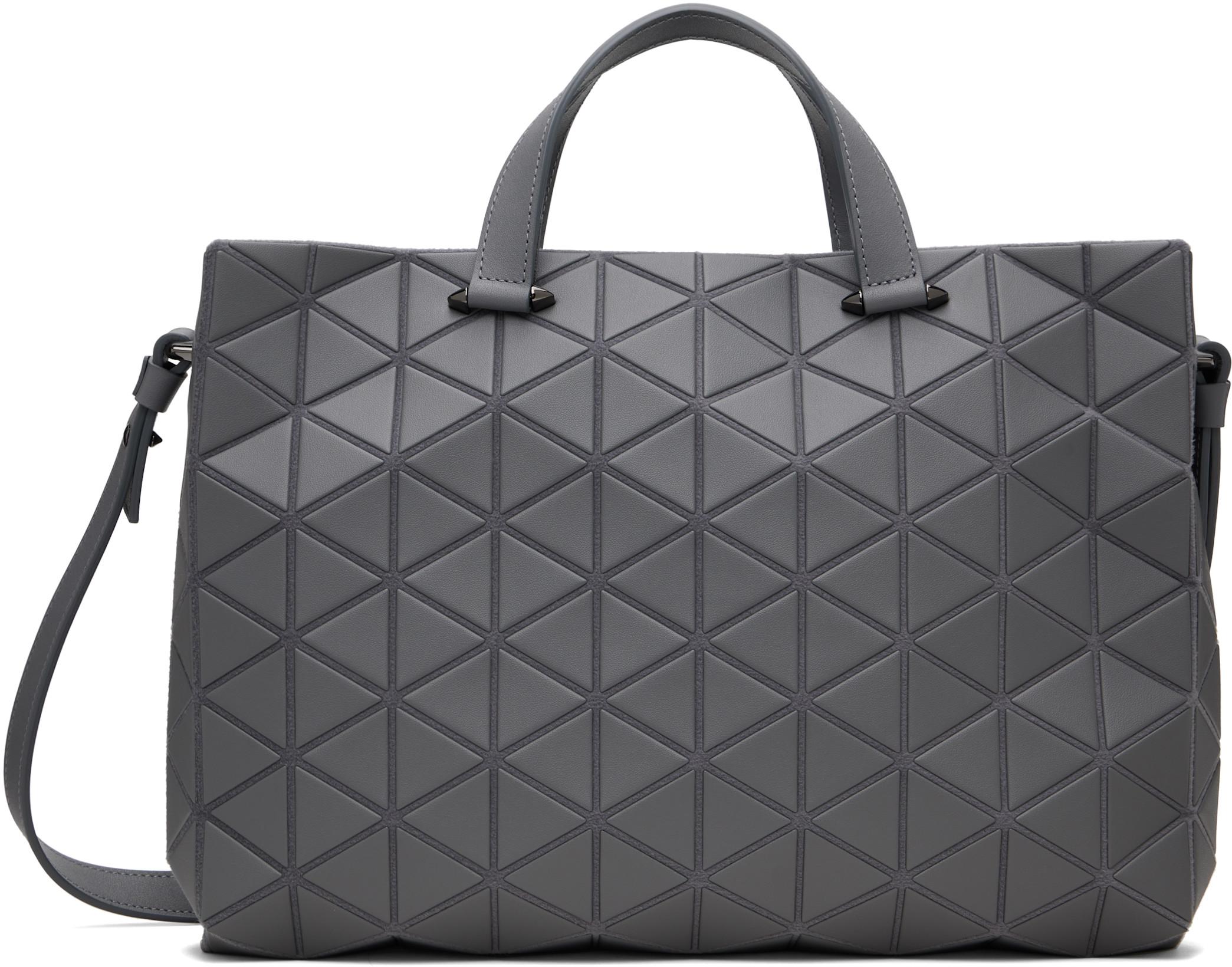 Gray Matte Tonneau Bag by ISSEY MIYAKE