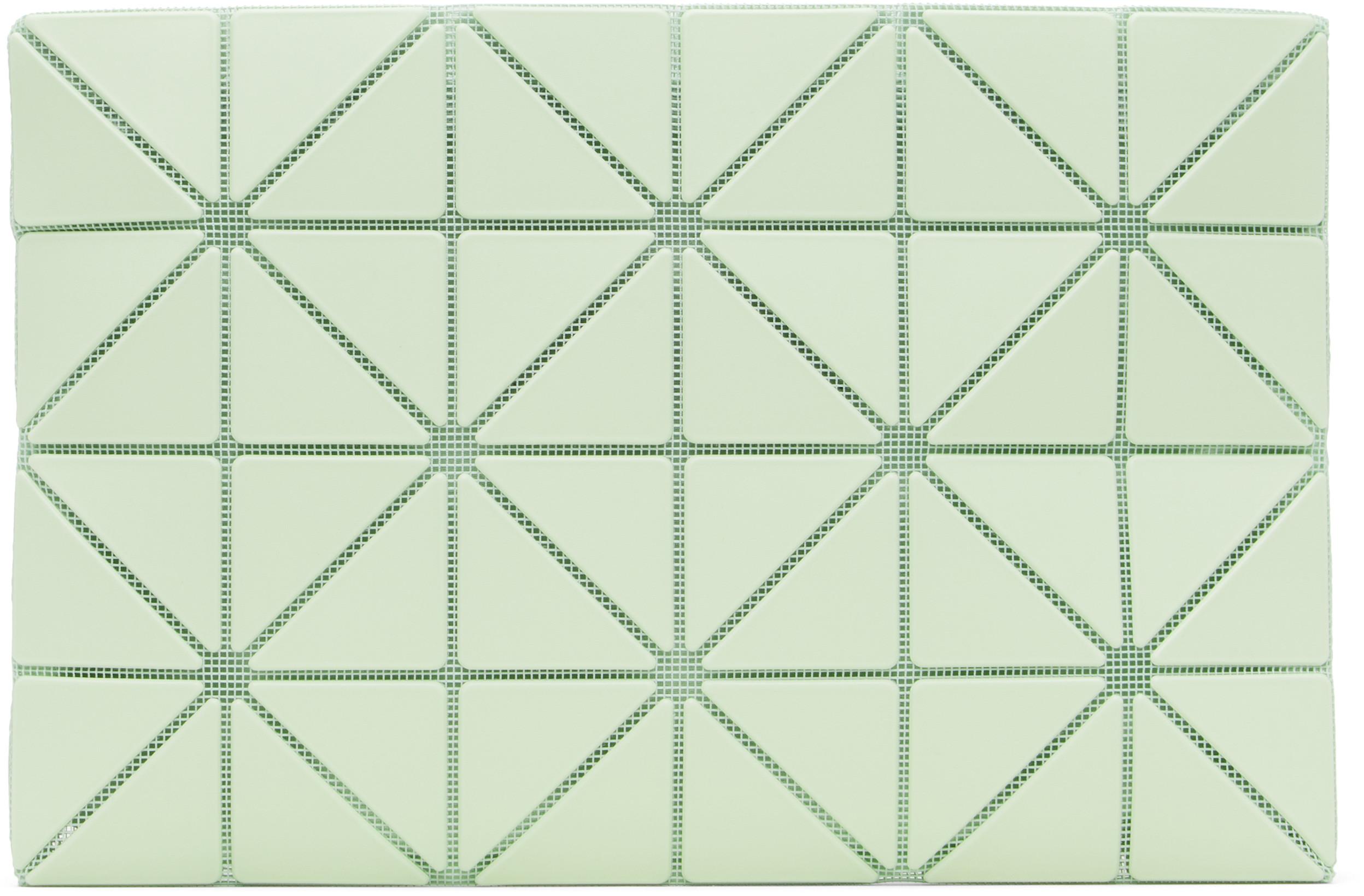 Green Lucent W Color Pouch by ISSEY MIYAKE