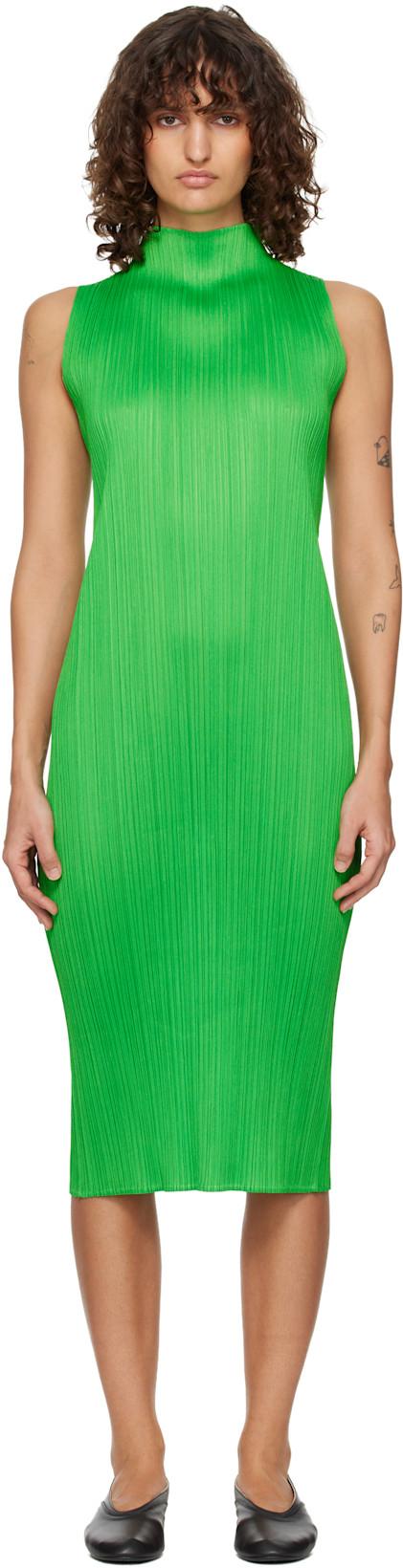 Green Monthly Colors April Midi Dress by ISSEY MIYAKE