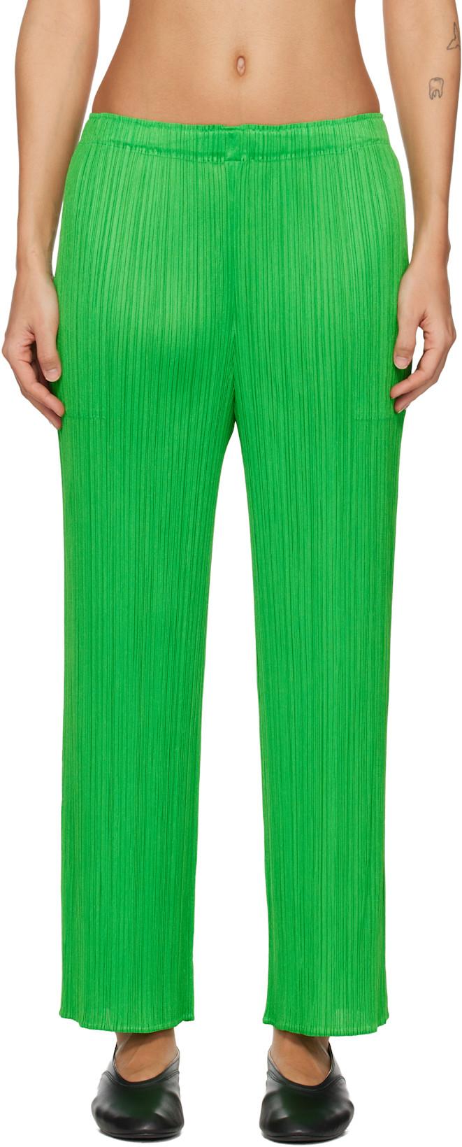 Green Monthly Colors April Trousers by ISSEY MIYAKE