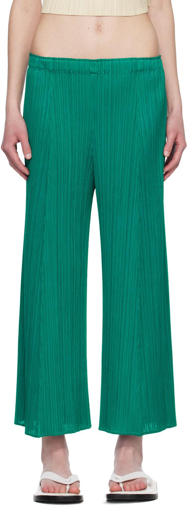 Green Monthly Colors November Trousers by ISSEY MIYAKE
