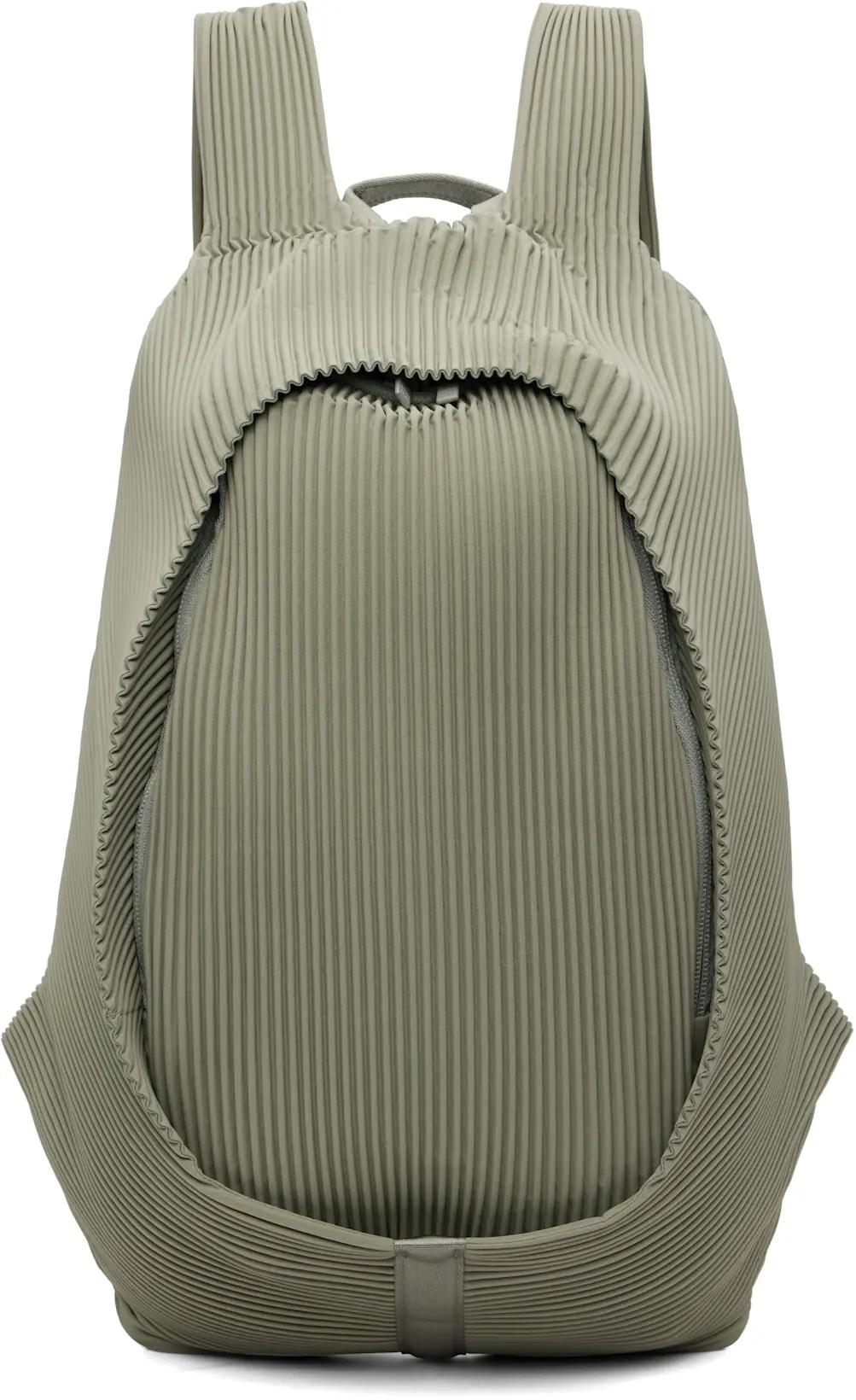 Green Pleats Backpack by ISSEY MIYAKE