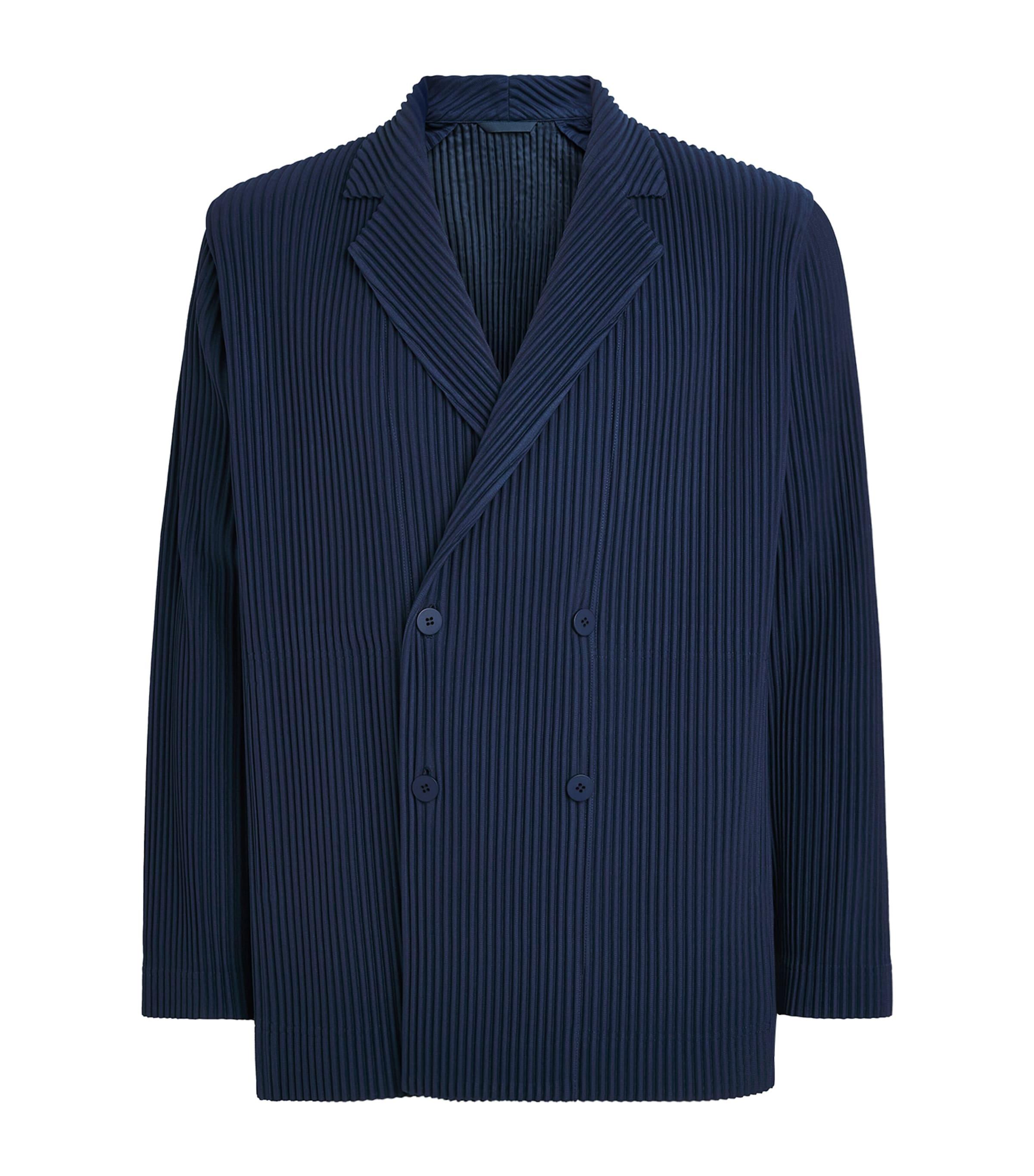 Homme Plissé Issey Miyake Pleated Double-Breasted Blazer by ISSEY MIYAKE