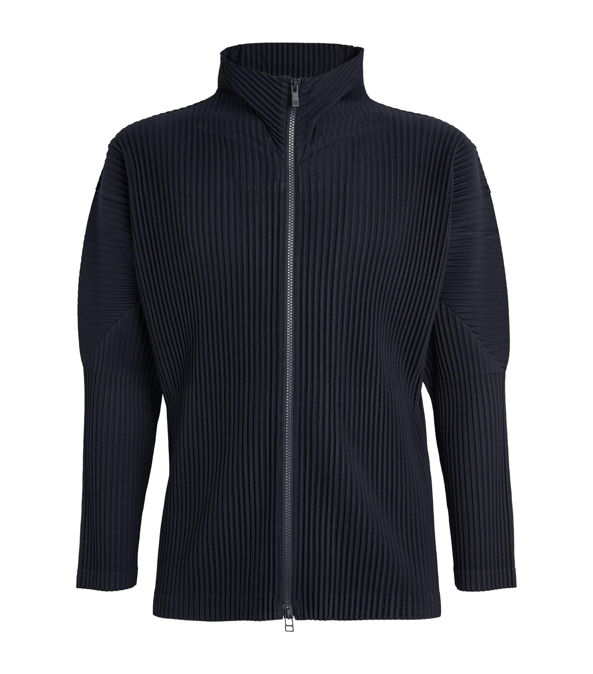 Homme Plissé Issey Miyake Pleated Zip-Up Cardigan by ISSEY MIYAKE