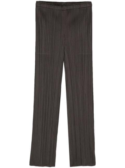 January plissé straight-leg trousers by ISSEY MIYAKE