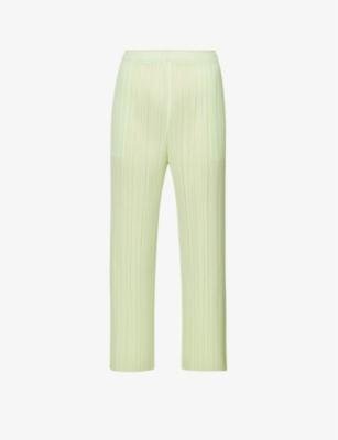 May pleated knitted trousers by ISSEY MIYAKE