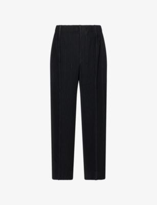 Month Straight-Leg Pleated Knitted Trousers by ISSEY MIYAKE