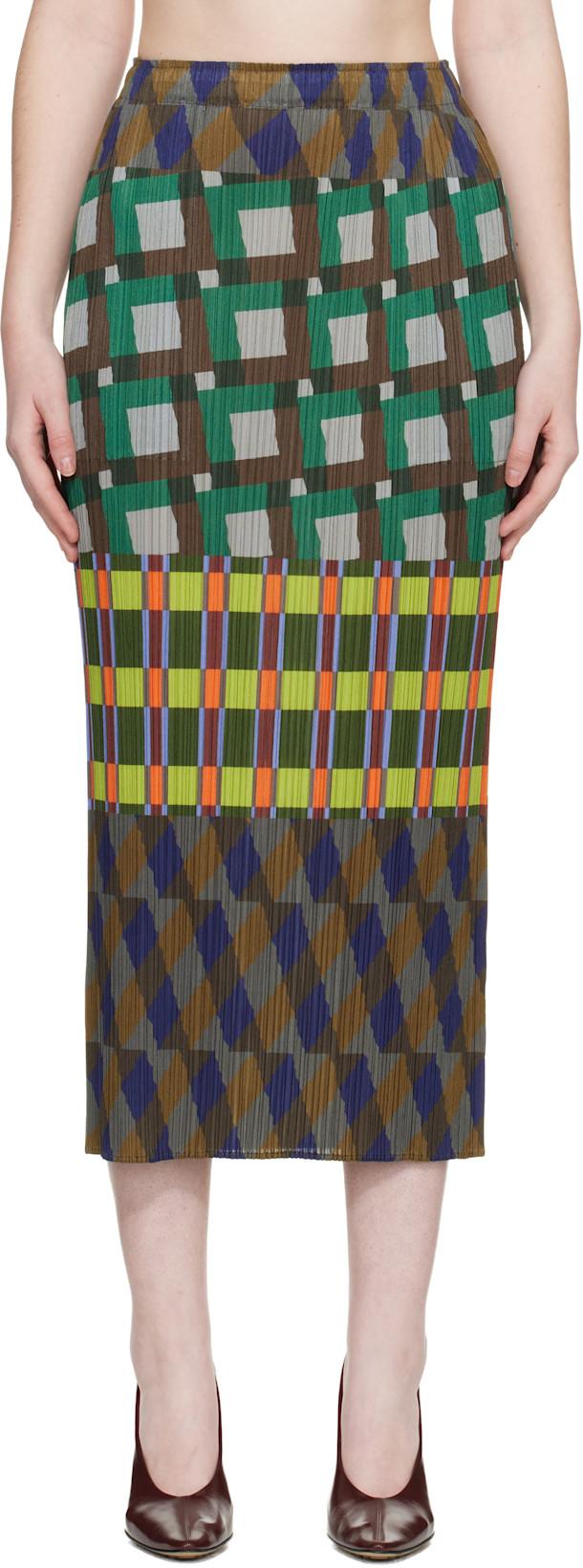 Multicolor Harmony Maxi Skirt by ISSEY MIYAKE