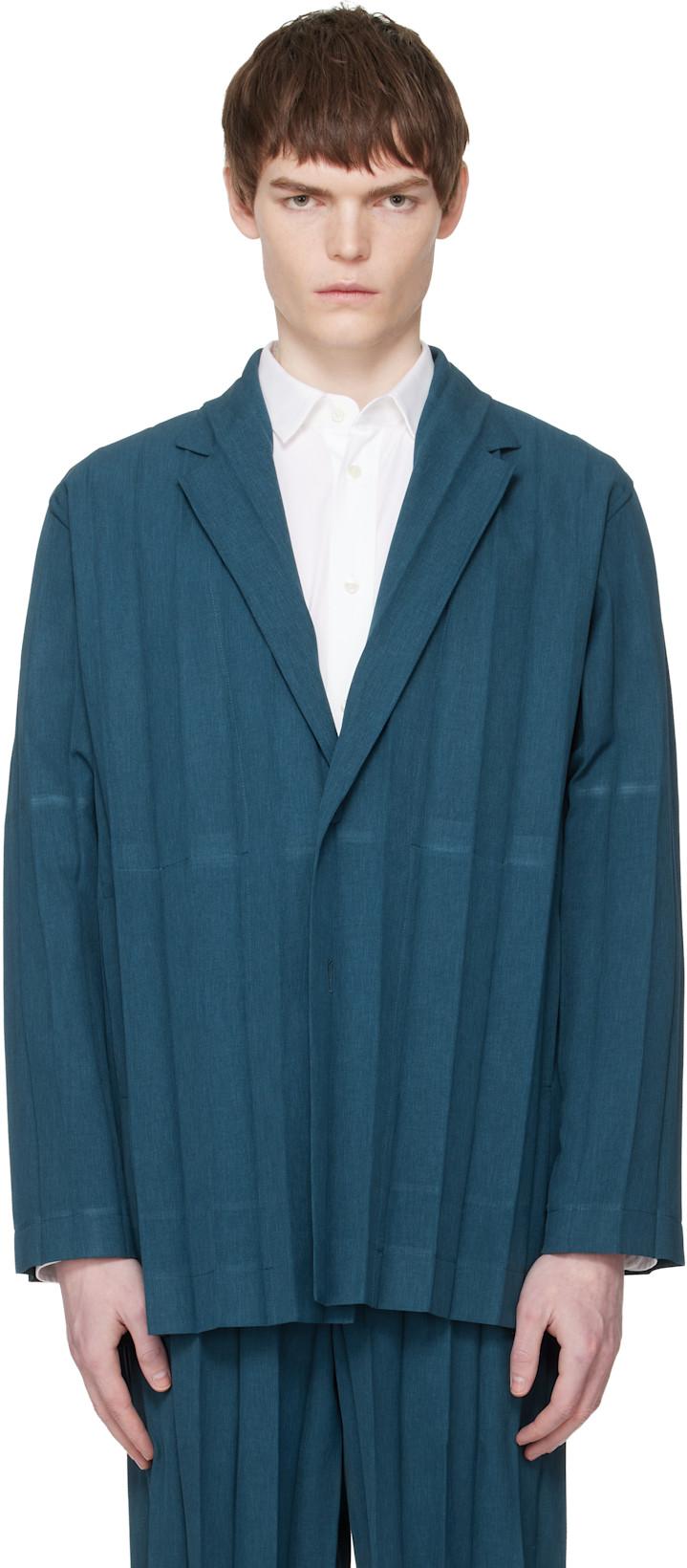 Navy Edge Ensemble Blazer by ISSEY MIYAKE