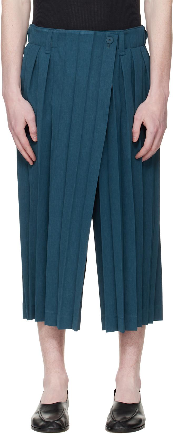 Navy Edge Ensemble Trousers by ISSEY MIYAKE
