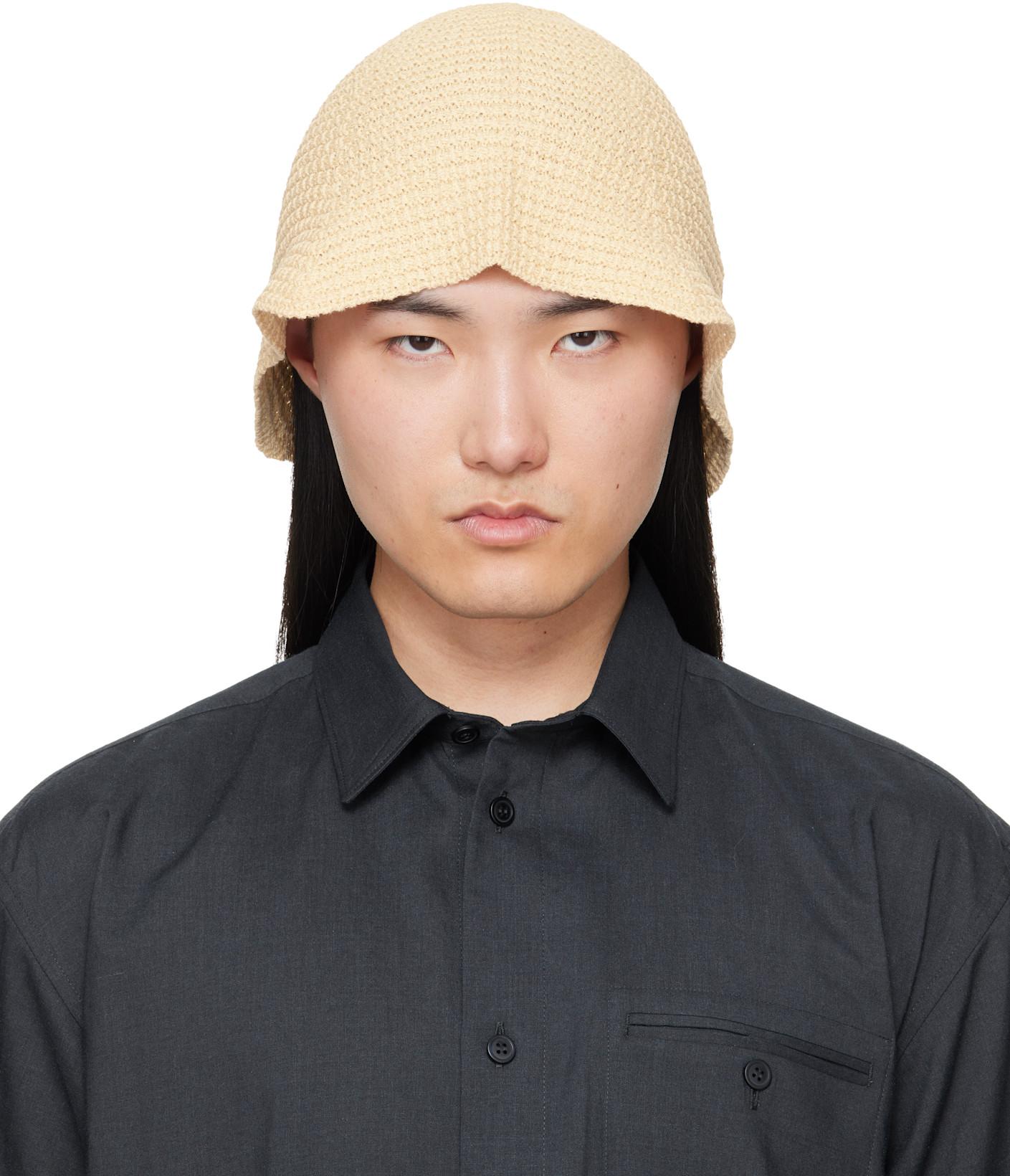Off-White Crochet Hat by ISSEY MIYAKE
