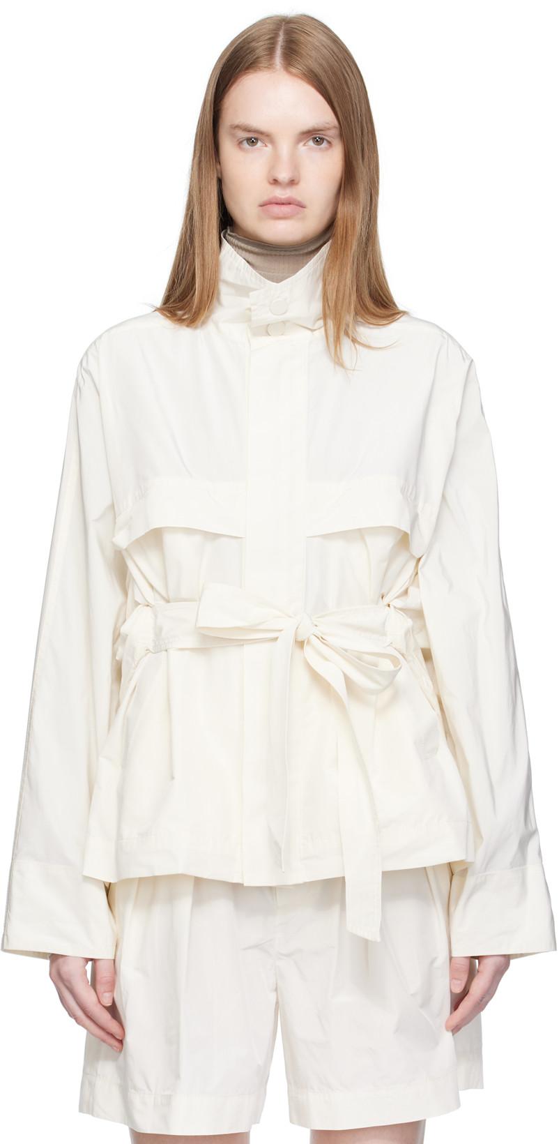 Off-White Crumpled U Blouson Jacket by ISSEY MIYAKE