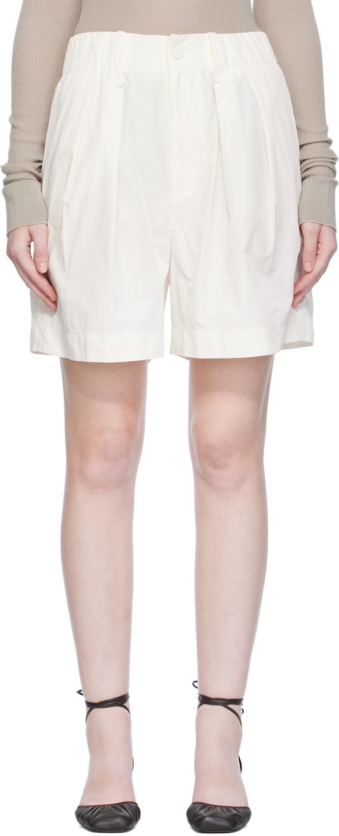Off-White Crumpled U Shorts by ISSEY MIYAKE