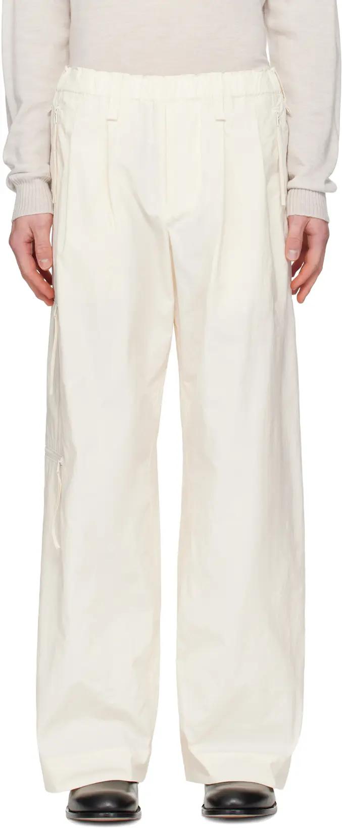 Off-White Quarry Trousers by ISSEY MIYAKE