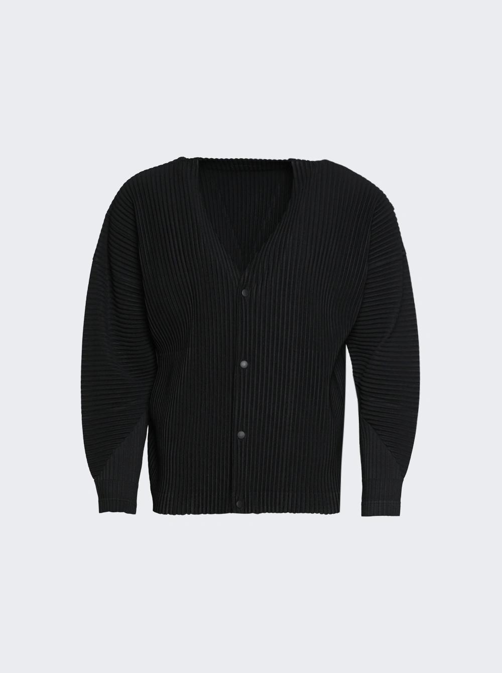 Pleated Cardigan Black  | The Webster by ISSEY MIYAKE