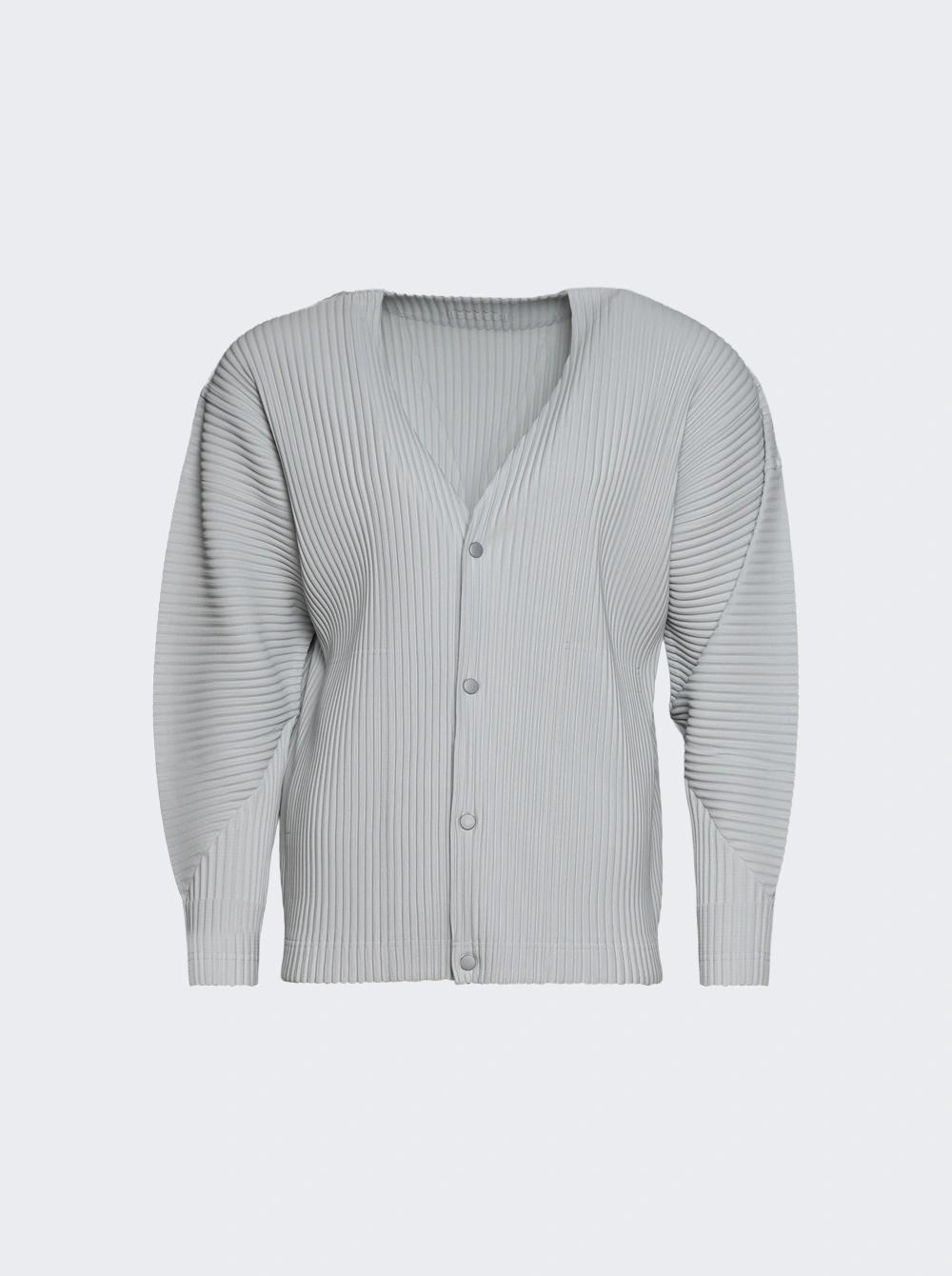 Pleated Cardigan Light Grey  | The Webster by ISSEY MIYAKE