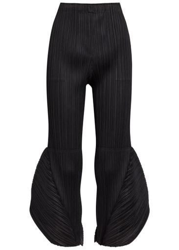 Pleated flared-leg woven cropped trousers by ISSEY MIYAKE