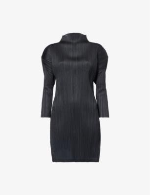 Pleated high-neck knitted top by ISSEY MIYAKE