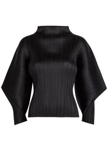 Pleated mock-neck woven top by ISSEY MIYAKE