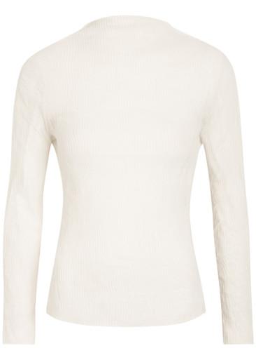 Pleated semi-sheer chiffon top by ISSEY MIYAKE