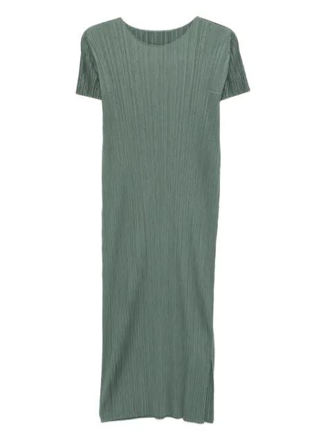 Pleated short-sleeve dress by ISSEY MIYAKE