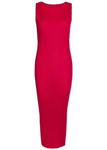 Pleated woven midi dress by ISSEY MIYAKE