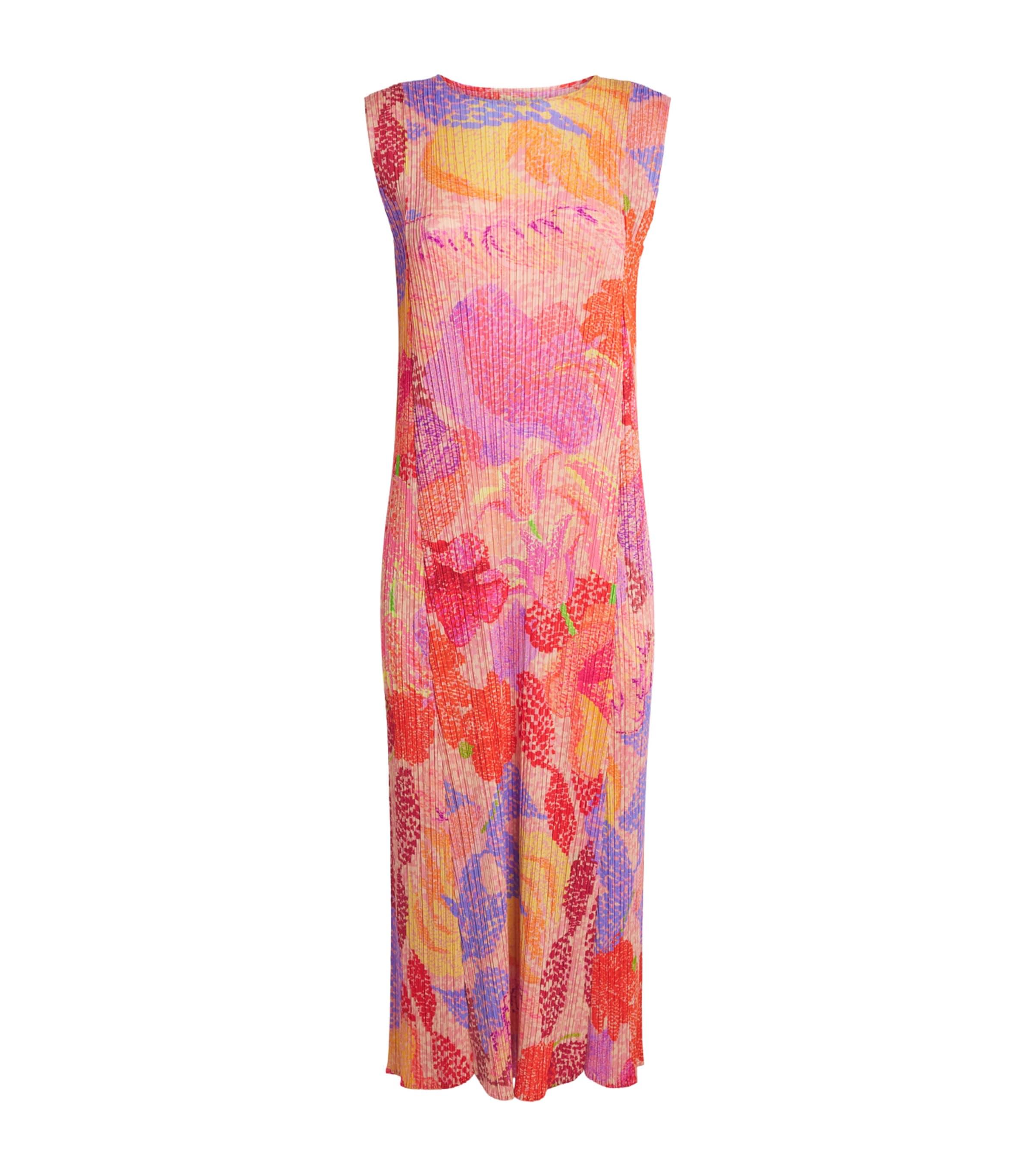 Pleats Please Issey Miyake Pleated Foggy Forest Midi Dress by ISSEY MIYAKE