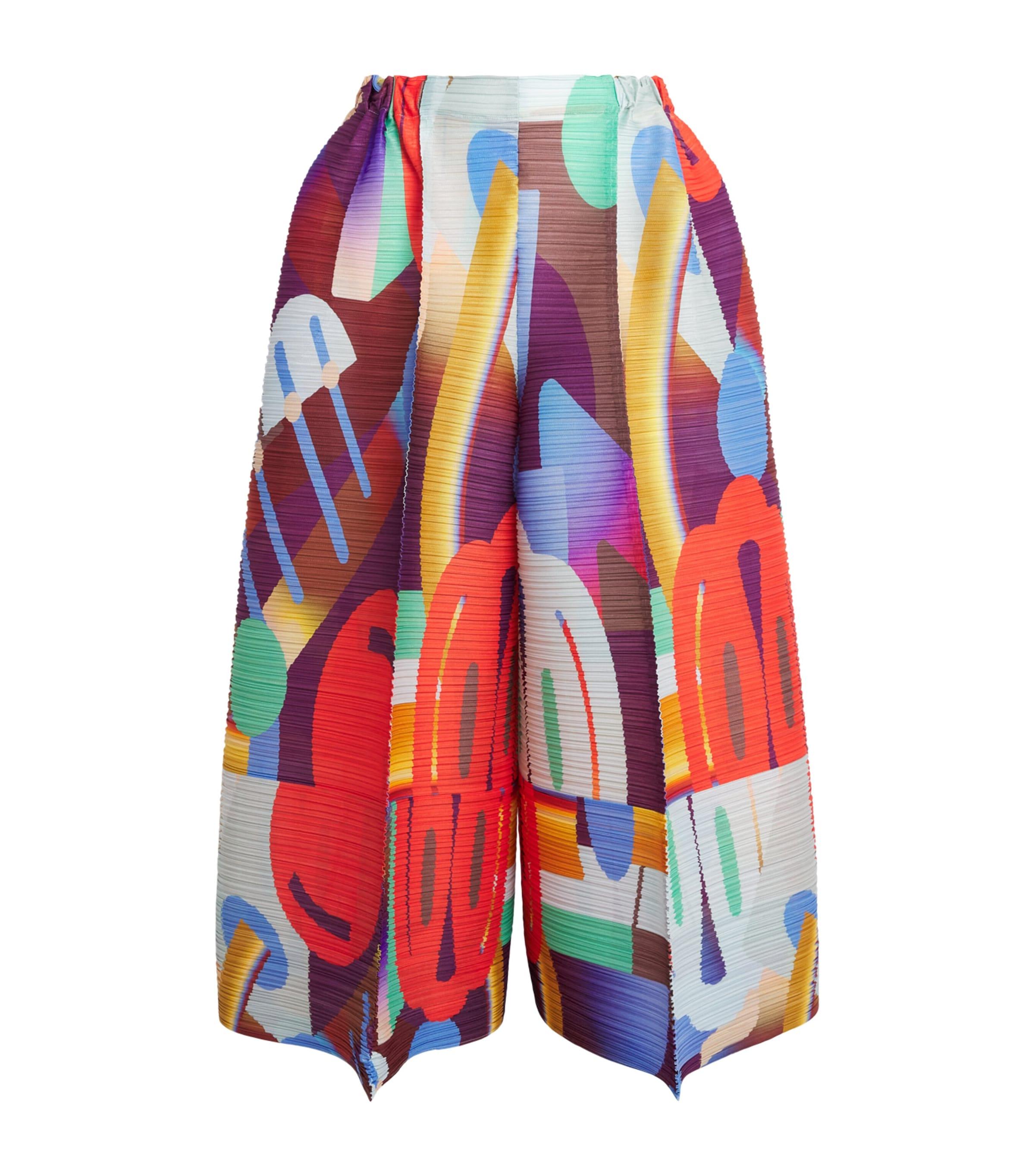 Pleats Please Issey Miyake Printed Playground Trousers by ISSEY MIYAKE