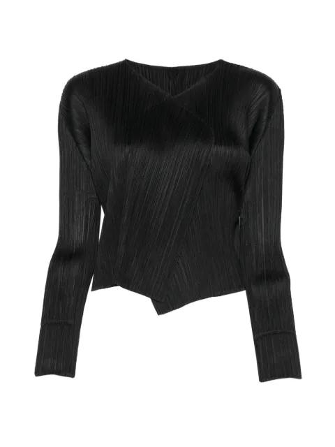 Pleats Please V-neck cardigan by ISSEY MIYAKE