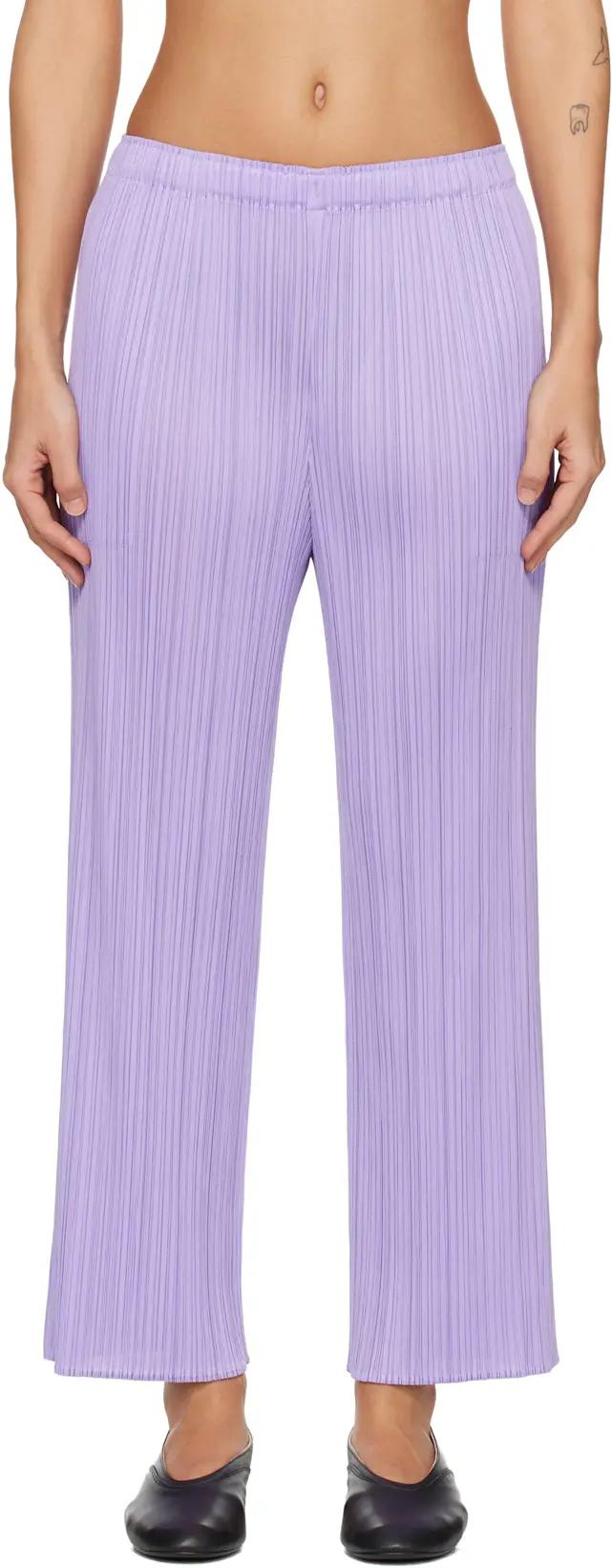 Purple Monthly Colors April Trousers by ISSEY MIYAKE