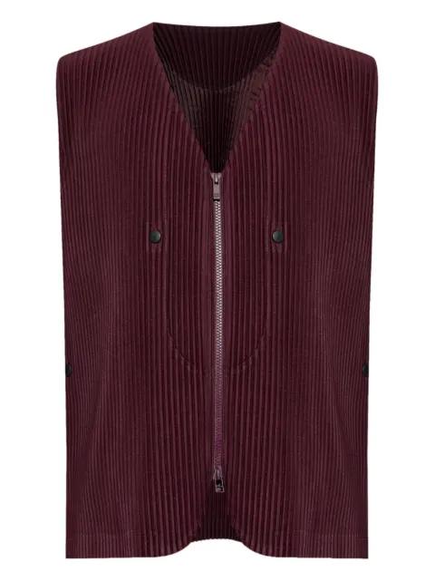 Quarry pleated zip-up gilet by ISSEY MIYAKE