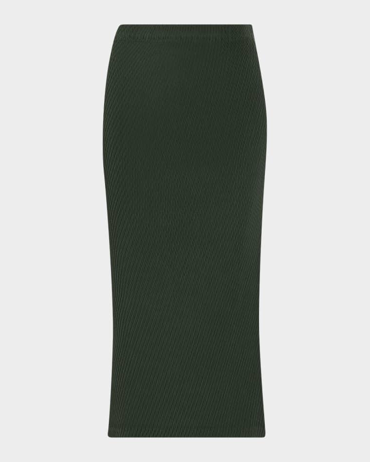 Rhombus Double-Pleated Midi Skirt by ISSEY MIYAKE