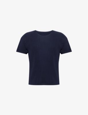Round-Neck Pleated Knitted T-Shirt by ISSEY MIYAKE