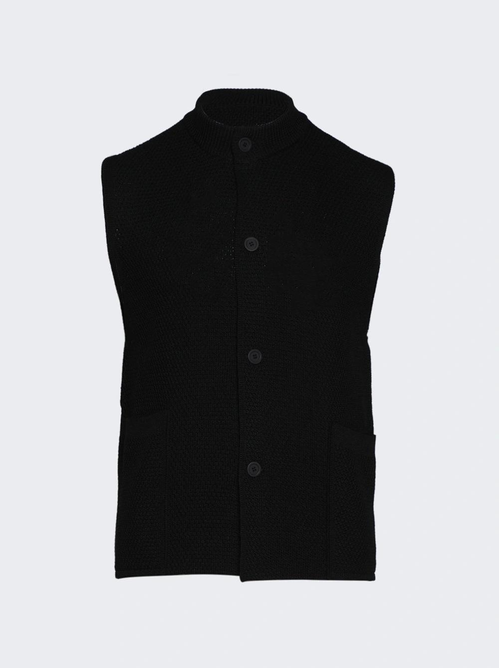 Rustic Knit Vest Black  | The Webster by ISSEY MIYAKE