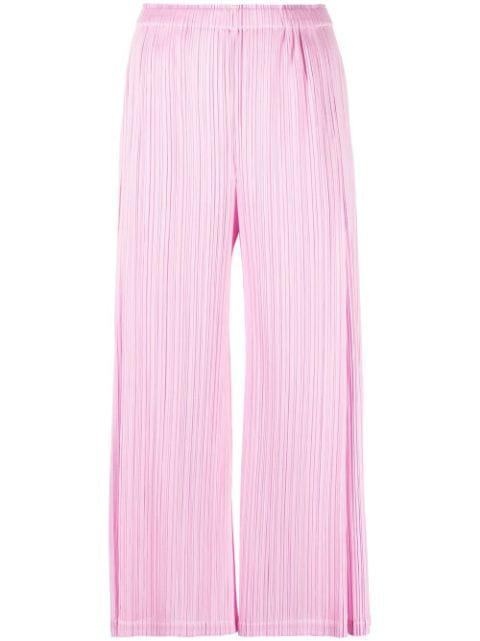 September plissé-effect cropped trousers by ISSEY MIYAKE