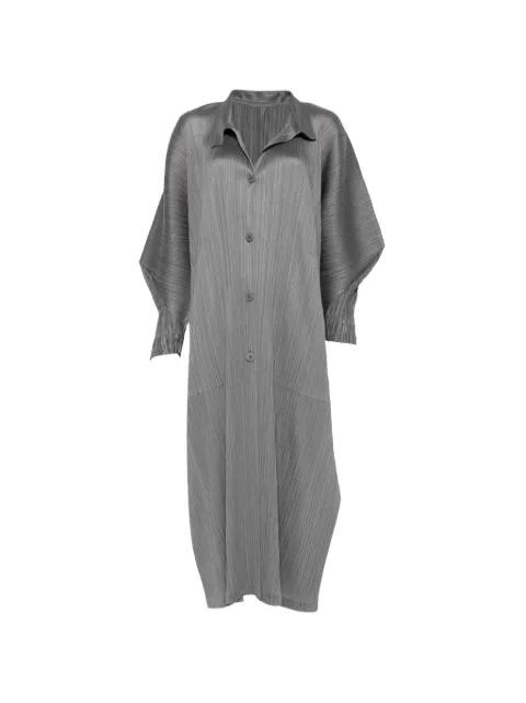 Skyline buttoned pleated coat by ISSEY MIYAKE