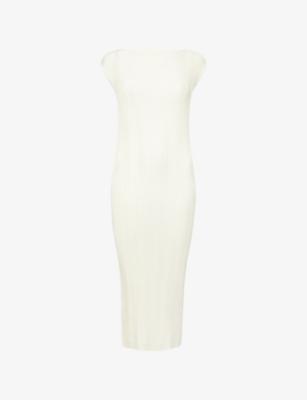 Sleeveless Pleats Knitted Midi Dress by ISSEY MIYAKE