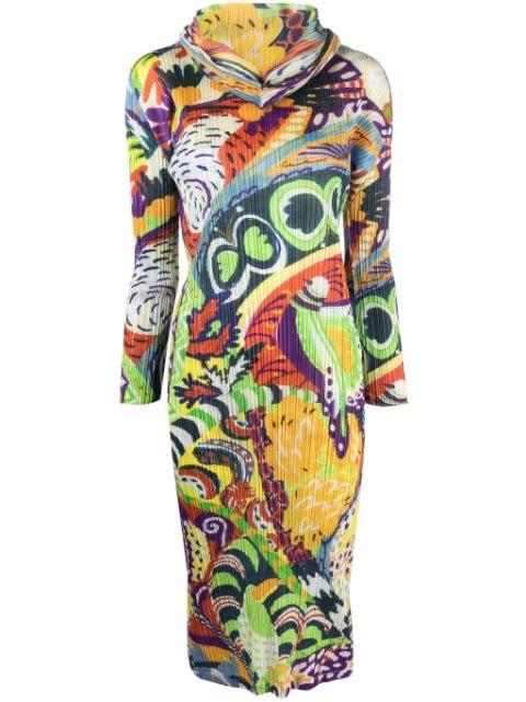Snowrunner plissé midi dress by ISSEY MIYAKE