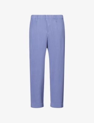 Straight-Leg Pleated Knit Trousers by ISSEY MIYAKE