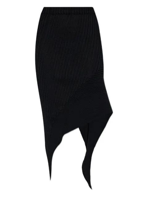 Subdued asymmetrical mini skirt by ISSEY MIYAKE