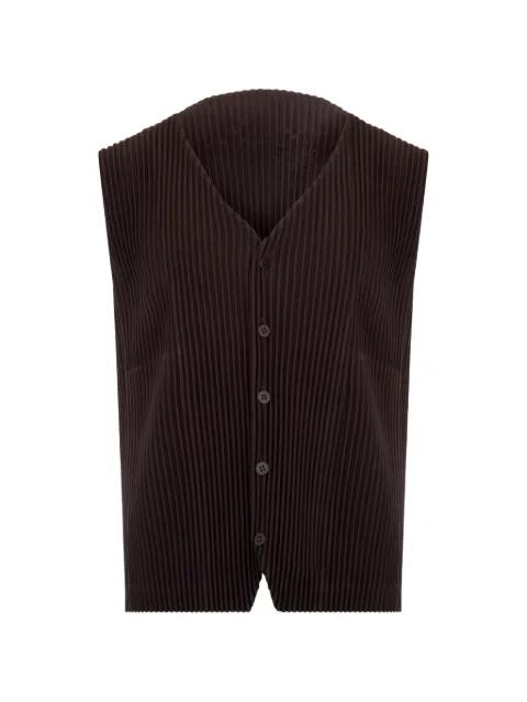 Tailored Pleats 2 button-up vest by ISSEY MIYAKE