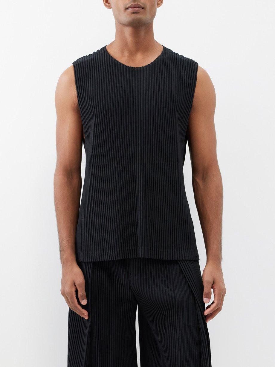 Tailored pleats crew-neck vest by ISSEY MIYAKE