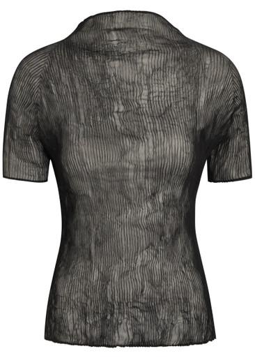 Twist pleated semi-sheer chiffon top by ISSEY MIYAKE