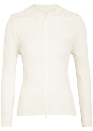 Twist pleated semi-sheer chiffon top by ISSEY MIYAKE